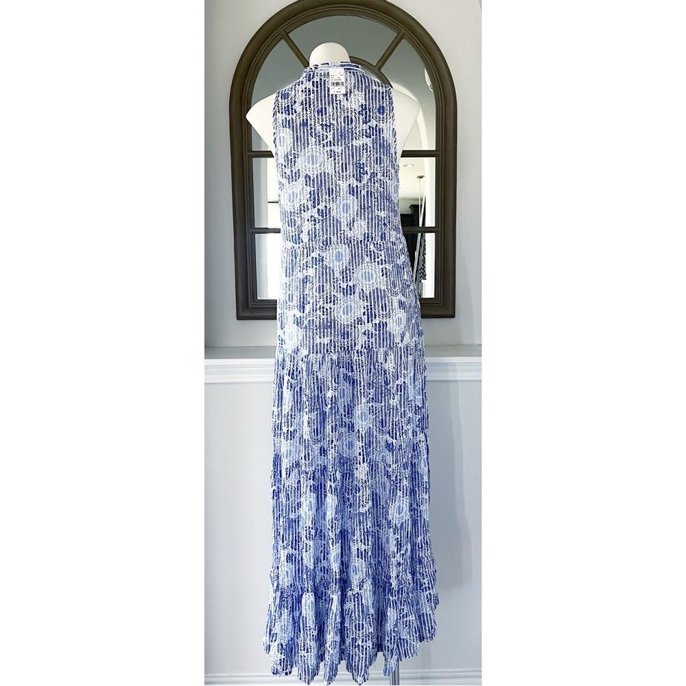 Poupette St. Barth Nana Printed Maxi Dress Revolve Blue Begonia, NWT, Size L - Picture 13 of 15